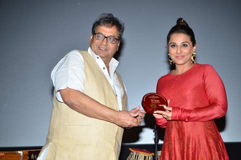 Subhash Ghai Felicitates Vidya Balan at the Inaugration of 5th VEDA and I-Pray