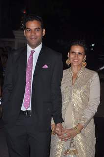 Vikramaditya Motwane with his wife at the 60th Britannia Filmfare Awards