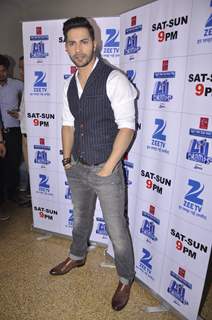 Varun Dhawan poses for the media at the Promotions of Badlapur on Sa Re Ga Ma Pa Li'l Champs 5