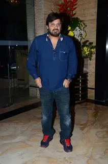 Wajid Ali poses for the media at Irshad Kamil's Book Launch