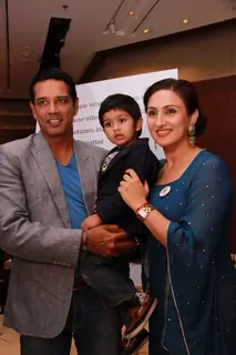 Juhi Babbar and Anup Soni pose for the media at Arya Babbar's Book Launch