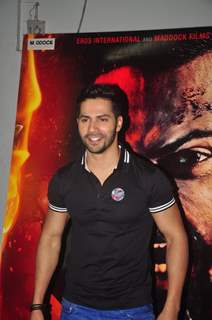 Varun Dhawan poses for the media at the Promotions of Badlapur