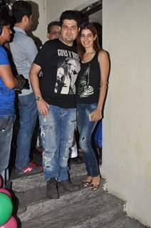 Dabboo Ratnani with wife at the Special Screening of Shamitabh