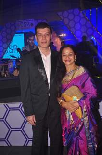 Aditya Pancholi and Zarina Wahab pose for the media at CSR Awards