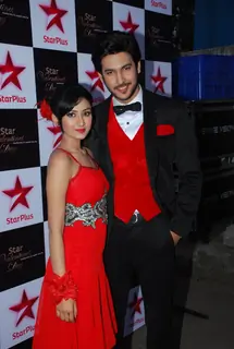 Shivin Narang and Farnaz Shetty pose for the media at Valentines Day Event by Star Plus