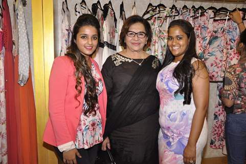 Arpita Khan poses with Helen at Asha Karla's Summer 2015 Couture Collection