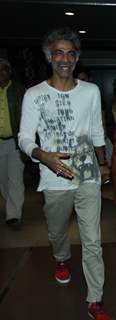 Makarand Deshpande was snapped at the Premier of Marathi Movie Baji