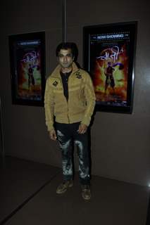 Santosh Juvekar poses for the media at the Premier of Marathi Movie Baji