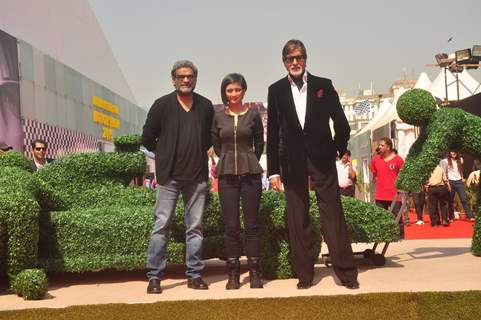 Team of Shamitabh poses for the media during the Promotions at Mumbai International Motor Show 2015
