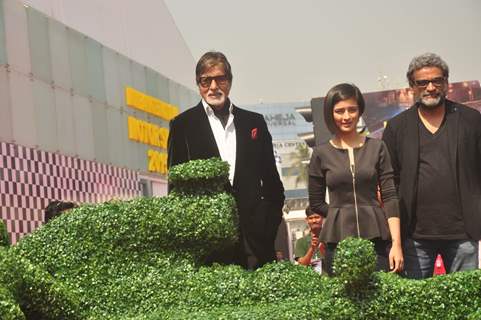 Team of Shamitabh poses for the media during the Promotions at Mumbai International Motor Show 2015