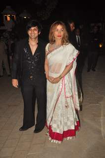 Yash and Avanti Birla pose for the media at Hinduja Bash