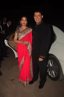 Madhuri Dixit Nene poses with Husband at Hinduja Bash