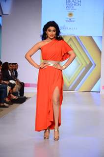 Shriya Saran poses for the media at India Beach Fashion Week