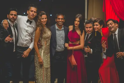 Archana Vijaya poses with her friends at her Wedding Party