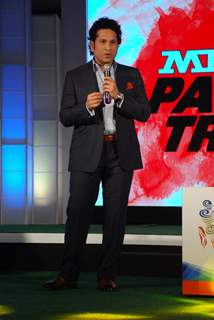 Sachin Tendulkar interacts with the audience at MRF Promotions