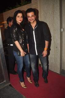 Sanjay Kapoor poses with wife at the Success Bash of Queen