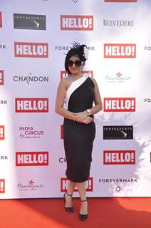 Amy Billimoria poses for the media at The Hello! Classic Cup 2015