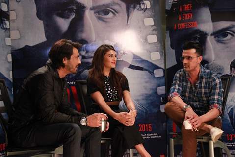 Jacqueline Fernandes and Arjun Rampal snapped during the Promotions of Roy