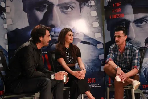 Jacqueline Fernandes and Arjun Rampal snapped during the Promotions of Roy