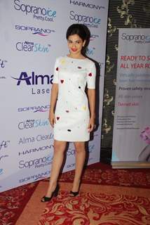 Gauahar Khan poses for the media at the Inauguration of Alma Medical