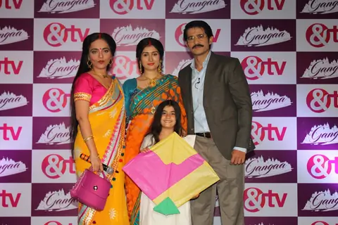 Team poses for the media at the Launch of the Show Gangaa