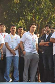 Aditya Thackeray and Ness Wadia were snapped at Little Hearts Marathon 2015