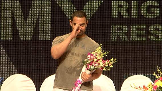 Aamir Khan greets the audience at YFG Event
