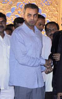 Milind Deora was snapped at Manali Jagtap's Wedding Reception