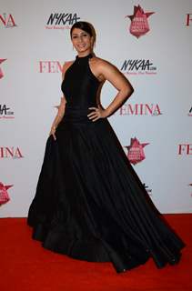 Tanishaa Mukerji poses for the media at Femina Beauty Awards