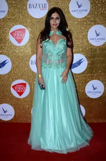 Nisha Jamwal poses for the media at Harper's Bazaar Bride Anniversary Bash