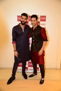 Varun Dhawan with Kunal Rawal at his menswear collection launch at AZA