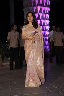 Juhi Chawla was seen at Smita Thackerey's Son's Wedding Reception