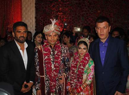 Suniel Shetty and Aditya Pancholi at Producer Krishna Choudhary's Daughter's Wedding