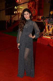 Mouni Roy poses for the media at the Annual Day of Children's Welfare Centre High School