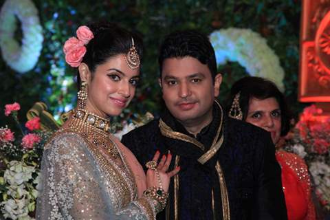 Divya Khosla and Bhushan Kumar at Tulsi Kumar and Hitesh Rahlan's Sangeet Ceremony