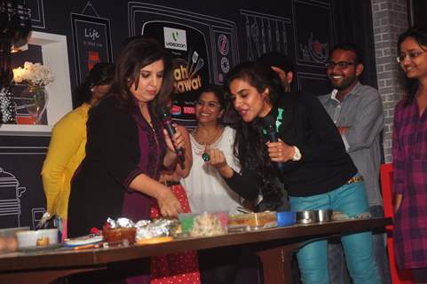 Farah Khan was snapped checking out the dishes at the Launch of Farah Ki Daawat