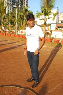 Raju Shrivastav poses for the media at Cricket for Peace