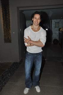 Tiger Shroff poses for the media at Bandra