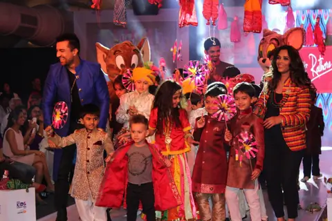 Ajaz Khan walks the ramp with kids at India Kids Fashion Week 2015