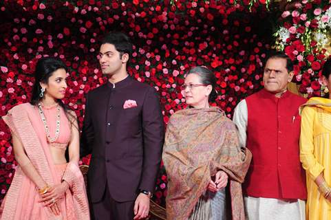 Sonia Gandhi was snapped at Subbarami Reddy's Grand Son's Wedding Reception