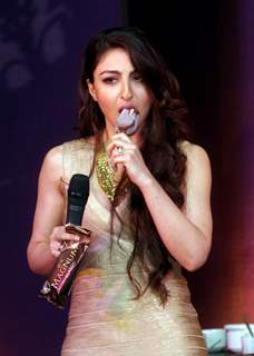 Soha Ali Khan was snapped enjoying ice-cream at Magnum Promotional Event