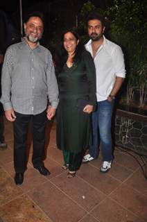 Harry Baweja poses with his family at the Grand Success Bash of Hey Bro's Music