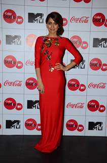 Anusha Dandekar poses for the media at the Launch of MTV Coke Studio