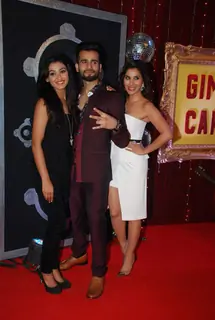 Karan Tacker and Sophie Choudry pose for the media at GIMA Awards 2015