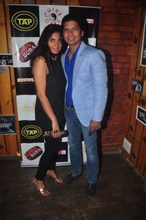 Shaan poses with wife Radhika Mukherjee at Sonu Nigam and Bickram Ghosh's Album Launch