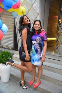 Carol Gracias poses with a friend at the Launch of Melissa  In India