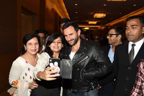 Saif Ali Khan clicks a selfie at Spunk Footwear Show