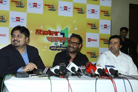 Ajay Devgn addresses the media at the Hajmola Chatpata No.1, Comic Hunt