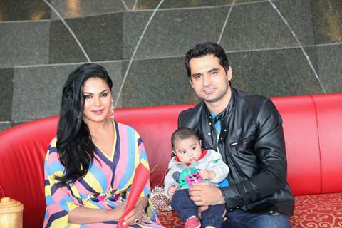 Veena Malik Birthday Celebration with her husband and son