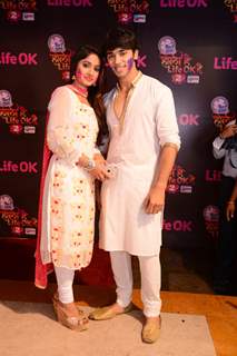 Pranali Ghogare and Samridh Bawa pose for the media at Rang Barse Life OK Ke Sang